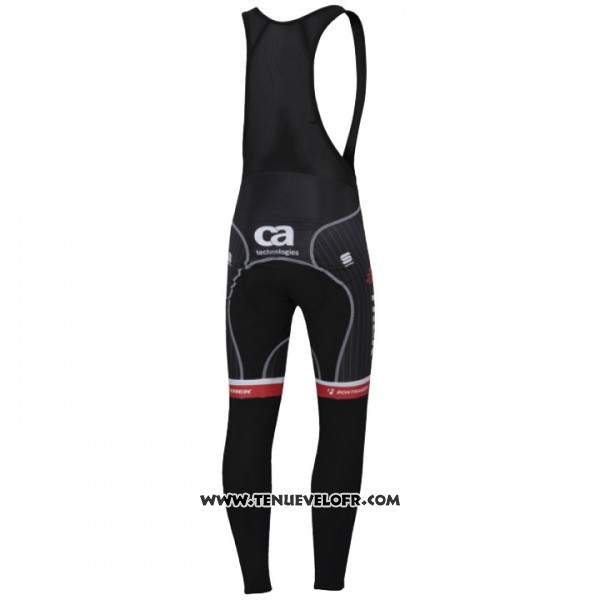 2017 Maillot Ciclismo Trek Segafredo Rouge et Noir Manches Longues et Cuissard